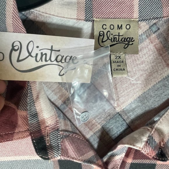 NWT Como Vintage Plaid Button Down Shirt - Picture 3 of 9